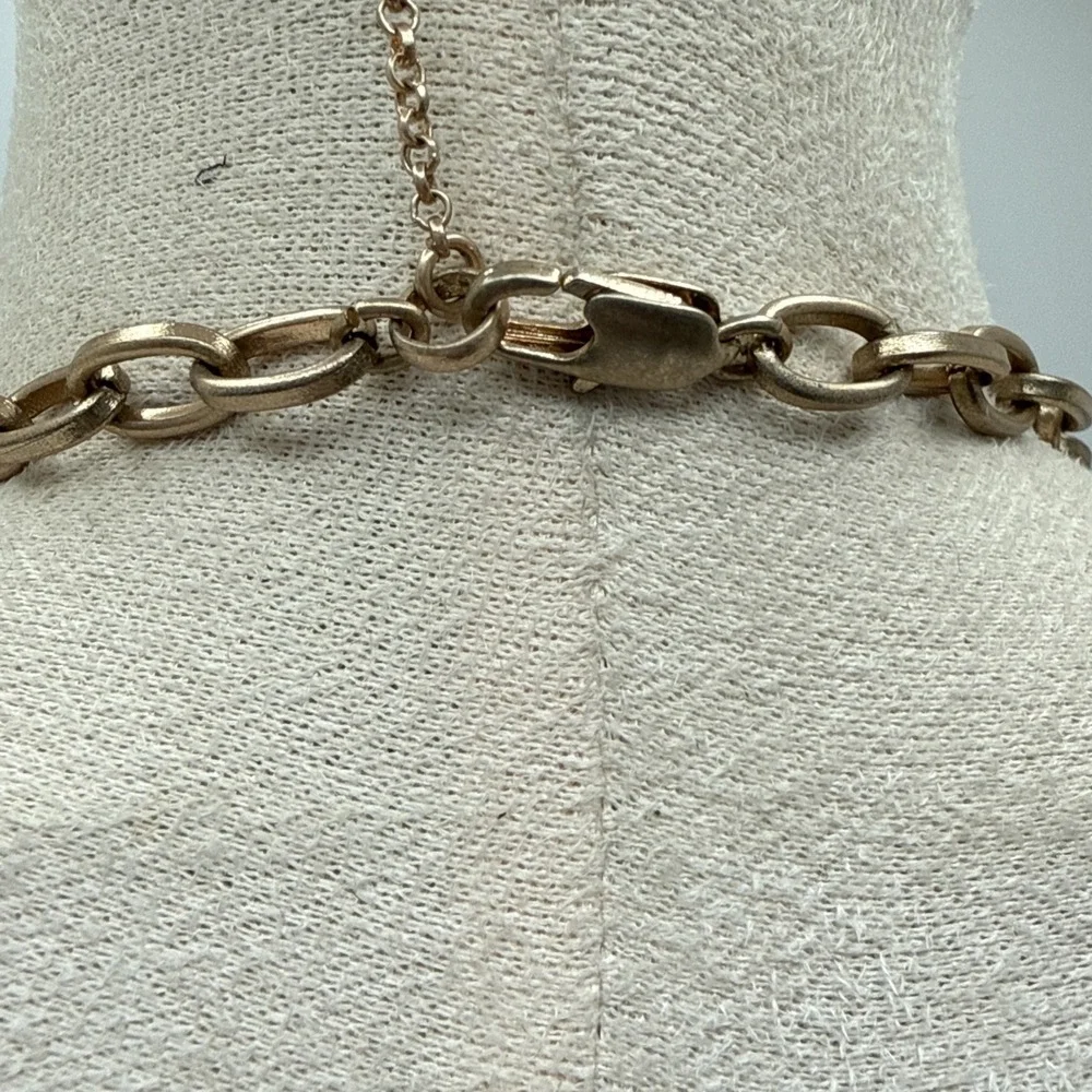 Kenneth Cole NY Gold Tone Summer Safari Geometric Bead Frontal Necklace 19-22